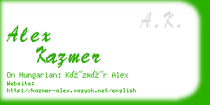 alex kazmer business card